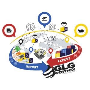 Imagenes vectorizadas de la cadena logistica y sus respectivos controles y transacciones, todo centralizado en glg comex - estrategias logisticas.